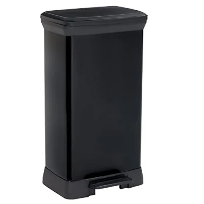 Afbeelding van Curver Decobin Afvalemmer, 50 l, Rect Carbon, zwart, 80% gerecycled materiaal, 39 x 29 72 cm