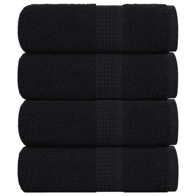 Afbeelding van vidaXL Gastendoekjes 4 st 30x50 cm 360 g/m² 100% katoen zwart
