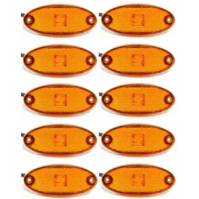 Afbeelding van 10 x SMD LED ovaal, oranje, 12 V, zijmarkeringslichten voor bestelwagen, bus, auto, vrachtwagen, caravan