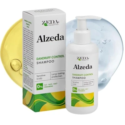 Afbeelding van ALZEDA Anti roos shampoo 200 ml met salicylzuur en seleniumsulfide salicylic acid 100% sulfaatvrije formule macadamia olie gevoelige hoofdhuid heren dames vrij van parabenen