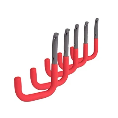 Afbeelding van Alberts 869816 Wandhaak naar keuze in verschillende maten grijs, met rood rubber diameter Ø12 mm 140 x 115 set van 5