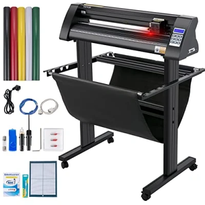 Afbeelding van VEVOR vinyl snijplotter 870 mm snijplotter, snijmachine met Signmaster software, vloerhouder, vinylsnijder, nauwkeurige kalibratie voor plotten, snijden, papier, vinyl, stof