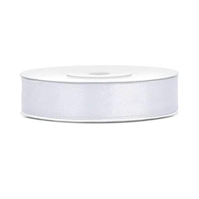 Afbeelding van Satijnlint Polyester Strik En Geschenkverpakking 6/12/25/38/50/100mm x 25m (Maat 12mm Kleur Wit)