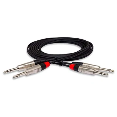 Afbeelding van Hosa HSS 005X2 REAN Neutrik verbindingskabel (4 x 6,3 mm jack, 1,5 m, prijs per paar) zilver