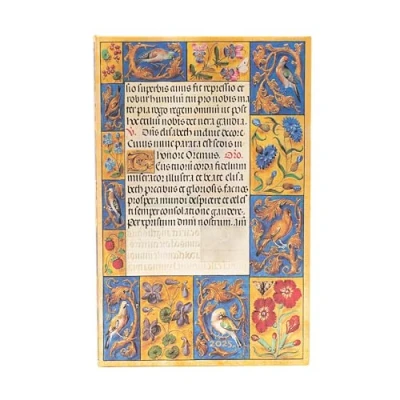Afbeelding van Spinola Hours (Ancient Illumination) Maxi 12 month Horizontal Hardback Dayplanner 2025 (Elastic Band Closure): tydzień na dwóch stronach, zamykany gumkę, papier 100 gsm