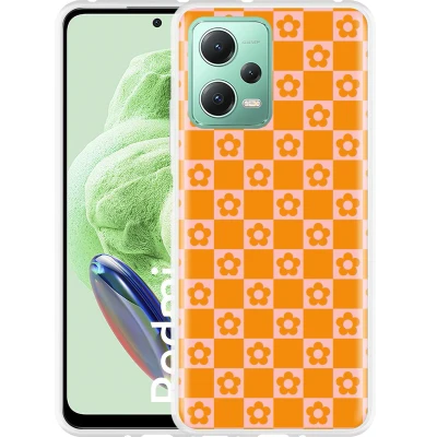 Afbeelding van Cazy Hoesje geschikt voor Xiaomi Redmi Note 12 Bloemetjes Dambord