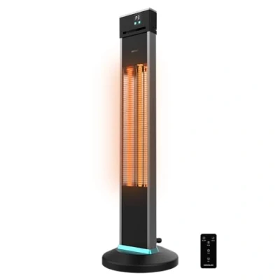 Afbeelding van Cecotec Elektrische Buitenstaande Torenkachel ReadyWarm 2000 Power Tower. W in 3 Niveaus, Halogeentechnologie, IP34 bescherming, Afstandsbediening en Display, Dekking Gebied 10 m2
