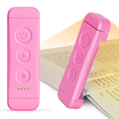 Afbeelding van Glocusent Oplaadbare leeslamp, leeslamp in bed, 3 warme kleuren x 5 helderheidsinstellingen, compact en duurzaam, cadeau voor lezers kinderen