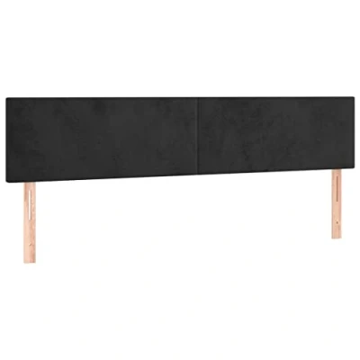 Afbeelding van vidaXL Hoofdbord LED 180x5x78/88 cm fluweel zwart