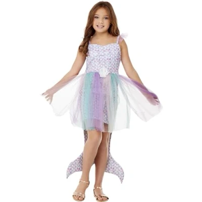 Afbeelding van Smiffys Seashell Mermaid Kinder Kostuum Kids tm 12 jaar Paars