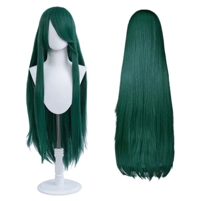 Afbeelding van 100 cm lange pruik, universele anime kostuum cosplay perfect voor feest, dagelijks gebruik, festivals en Halloween, geweldig tv, film, karakter (Donkergroen)