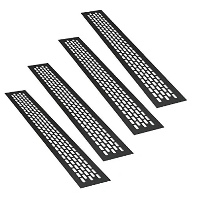 Afbeelding van sossai® aluminium ventilatierooster Alucratis (4 stuks) Rechthoekig afmetingen: 48 x 6 cm Kleur: zwart afvoerluchtrooster