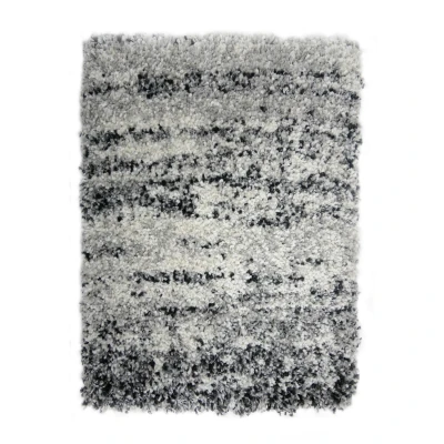 Afbeelding van Hoogpolig vloerkleed Malta Zwart/Gemeleerd 6258 200x290cm Antoin Carpets