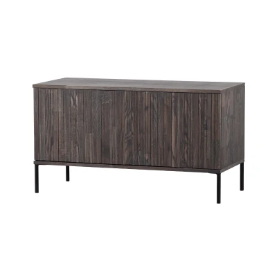 Afbeelding van Woood New Gravure tv meubel 100 cm essen fineer espresso Hout