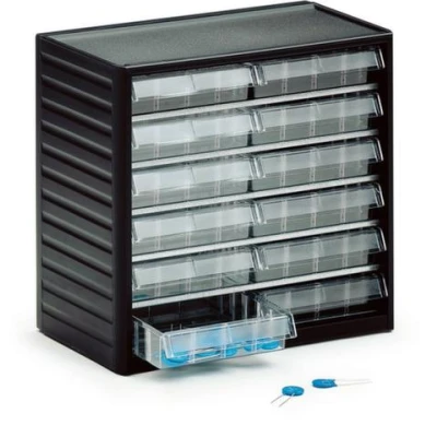 Afbeelding van Treston 292 3 ESD transparant magazijn (B x H D) 310 290 180 mm antraciet grijs, 1 st.