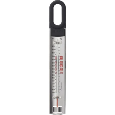 Afbeelding van KitchenAid Kookthermometer Voor Olie, Suiker en Jam, Met Potklem, Roestvrij Staal, ‎1,91 x 10,16 35,56 Centimeter, Zwart, KQ907G