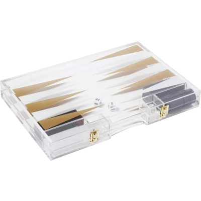 Afbeelding van Sunnylife Games Lucite Backgammon Gold / Acrylic Plastic
