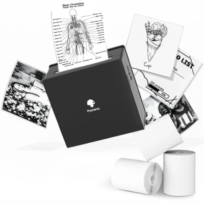 Afbeelding van Phomemo Draagbare fotoprinter, M02, set met 3 papierrollen inbegrepen, thermische zakprinter, kleine bluetooth belegprinter, compatibel Android iPhone, iPad, voor doe het zelf kinderen, studie