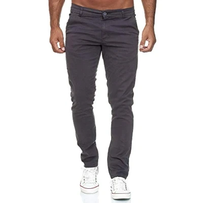 Afbeelding van Elara Herren Chino Hose Slim Fit Stretch Chunkyrayan MEL009 Anthrazit 38/32