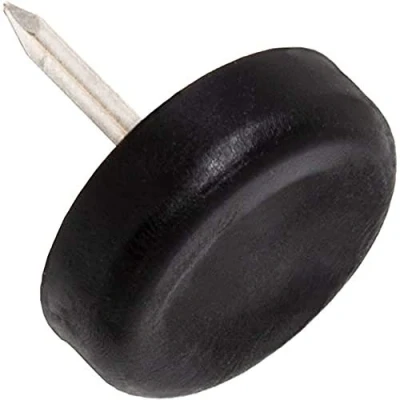 Afbeelding van Adsamm® / 32 x kunststof glijders met spijker/zwart/Ø 20 mm/rond/meubelglijders spijker/meubel en vloerglijders