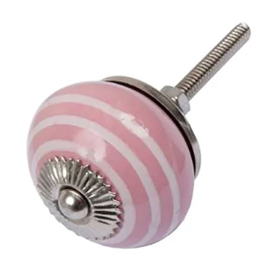 Afbeelding van Good in Style Meubelknop 40mm roze wit gestreept