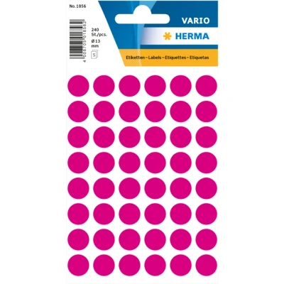Afbeelding van HERMA Etiket 1856 rond 13mm roze 240stuks