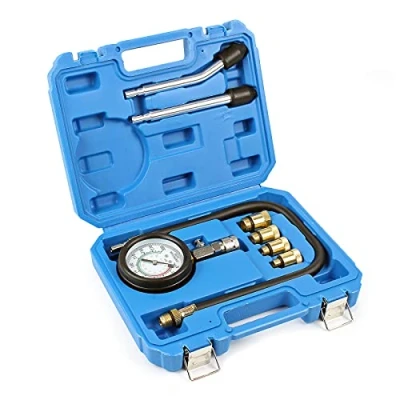 Afbeelding van XPOtool compressietester 0 20 bar benzinemotoren compressiemeter incl. adapters M10 M12 M14 M18