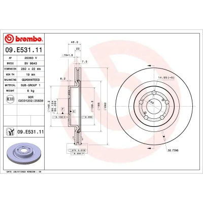 Afbeelding van Brembo Remschijven 09.E531.11