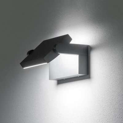 Afbeelding van Ideallux Ideal Lux LED buitenwandlamp Swipe antraciet, metaal 3.000 K