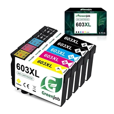 Afbeelding van Greenjob Vervangende inktpatronen voor Epson 603XL compatibel met Expression Home XP 2100 2105 3100 3105 4100 4105, WorkforceWF 2810 WF 2830 2835 2850 (5 multipack pack)