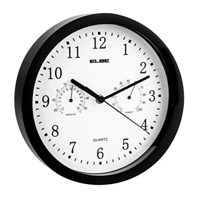 Afbeelding van Muurklok ELBE RP1005N Wit/Zwart