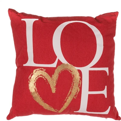 Afbeelding van Valentijn cadeau sierkussen rood love 40 x cm Sierkussens