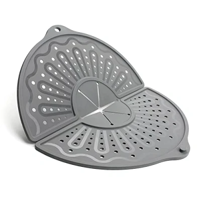 Afbeelding van Siliconen spatscherm voor 10, 11 en 12 inch koekenpan, opvouwbare spatbescherming, multi use vetspatbeschermer/onderzettermat, 30,5 cm anti aanbaklaag olie vaatwasmachinebestendig,