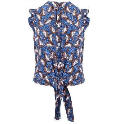 Afbeelding van Blouse Shanti Fantasieprint Donkerblauw One Size (Maat 36 t/m 40)
