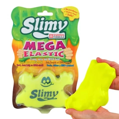 Afbeelding van Slimy Mega Elastic slijm, 150 g, speelmassa voor kinderen, superrekbaar elastische speelklei, vanaf 3 jaar, geel