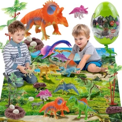 Afbeelding van XUNIVERS Toy Dinosaur met game tapijt, dinosaurus kinderspeelgoed 3 6 jarigen boy cadeau jongen jongens speelgoed jaar oude voor en meisjes