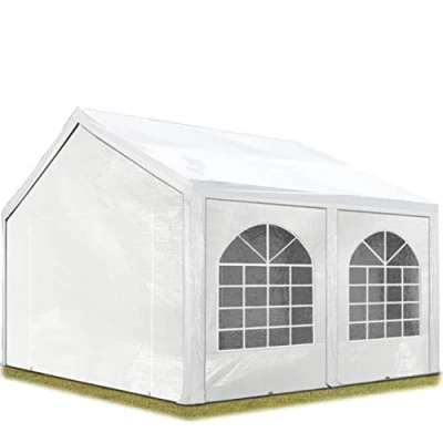 Afbeelding van Hoogwaardige Partytent 4x4 m van PE 450 N zeil tuintent feesttent waterdicht in Wit