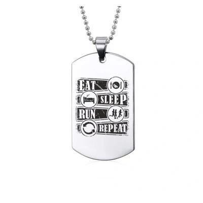 Afbeelding van Ketting RVS Eat Sleep Run Repeat