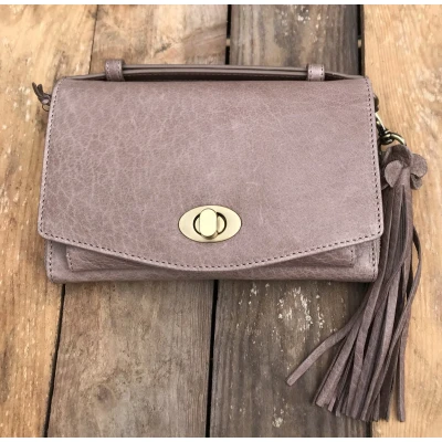 Afbeelding van Bag2Bag Schoudertasje Napels Taupe/Grijs