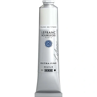 Afbeelding van Lefranc Bourgeois 405155 Extra fijne olieverf met hoogwaardige kunstenaarspigmenten, lichtecht, verouderingsbestendig 200ml Tube, Titanium White