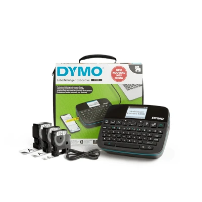 Afbeelding van DYMO LabelManager Executive 640 CB draagbare labelprinterkit met draagtas en 3 labelcassettes compacte AZERTY labelmaker Bluetooth &amp; USB connectiviteit compatibel D1 labels