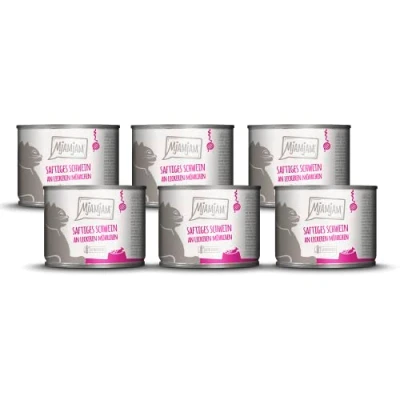 Afbeelding van MjAMjAM Premium natvoer voor katten sappig varkensvlees met heerlijke wortelen, pak van 6 (6 x 200 g), graanvrij extra vlees
