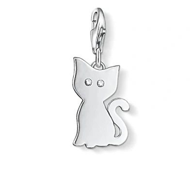 Afbeelding van Thomas Sabo Bedelhanger voor dames, kat charm club, 925 Sterling zilver, 1014 051 14, Zirkonia