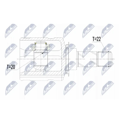 Afbeelding van Homokineet reparatie set, aandrijfas NTY NPW PL 051