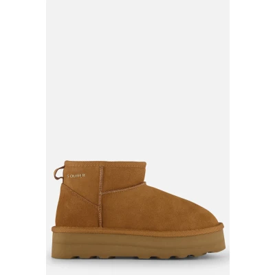 Afbeelding van s.Oliver Snowboots, Dames, Maat: 42, Cognac Leer