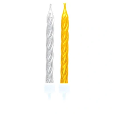Afbeelding van Amscan Verjaardagskaarsen 6,3 Cm Wax Zilver 10 Stuks
