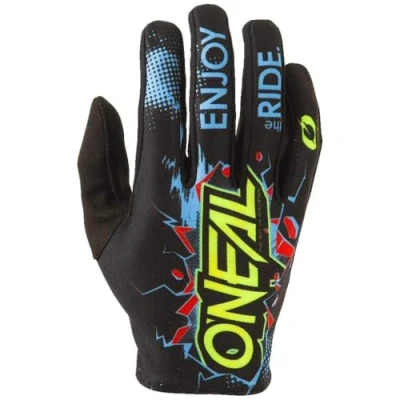 Afbeelding van O&#039;NEAL Cycling Glove Motocross MX MTB DH FR Downhill Freeride Duurzame, flexibele materialen, geventileerde palm Matrix Youth Villain Kinderen Zwart Maat XL