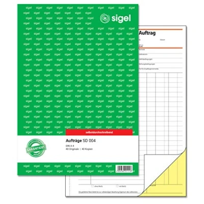Afbeelding van Sigel, Formulier, Formulierenboek &quot;Order&quot;, A4, 2 x 40 vel, SD