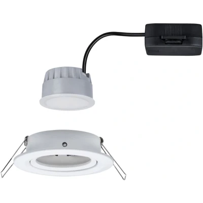 Afbeelding van Paulmann Nova Inbouwspot LED Coin rond wit set van 1 zwenkbaar 3 traps dimbaar IP23 spuitwaterdicht