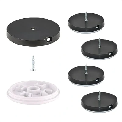 Afbeelding van WAGNER QuickClick® Kunststofglijders Meubelglijders set van 4 om vast te schroeven I 4x voet+schroef+glij inzetstuk verwisselbaar kunststof HYPER Ø 50 mm Made in Germany 15809800